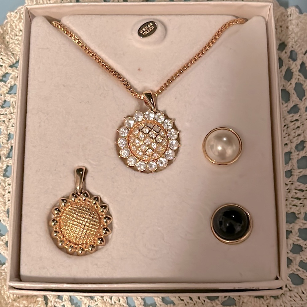 Nolan Miller Romantic Interchangeable Sunflower Pendant Set